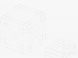 Stylized Wooden Boxes 3D Model