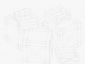 Stylized Wooden Boxes 3D Model