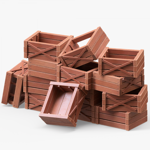 Wooden Boxes Modèle 3D .c4d .max .obj .3ds .fbx .stl .blend 
