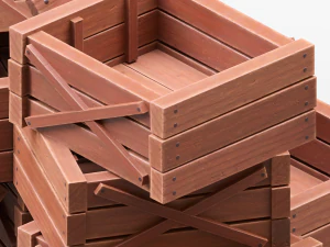 Wooden Boxes 3D Model