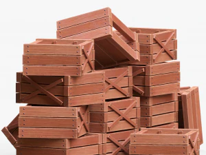 Wooden Boxes 3D Model