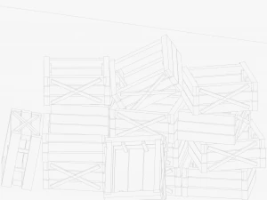 Wooden Boxes 3D Model
