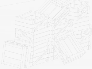 Wooden Boxes 3D Model