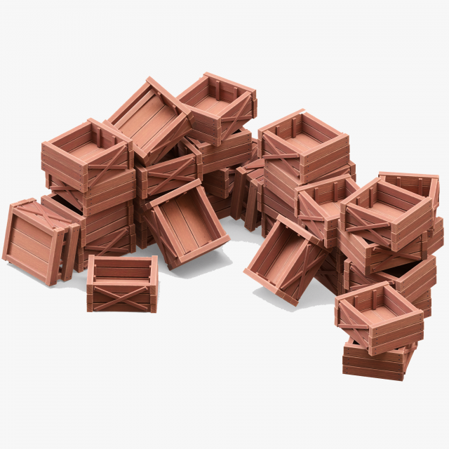 Wooden Boxes 3D Модель .c4d .max .obj .3ds .fbx .stl .blend 