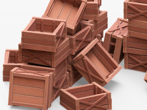 Wooden Boxes 3D Модель