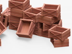 Wooden Boxes 3D Модель