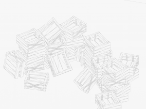 Wooden Boxes 3D Модель