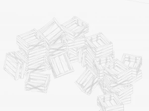 Wooden Boxes 3D Model