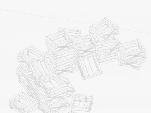 Wooden Boxes 3D Model