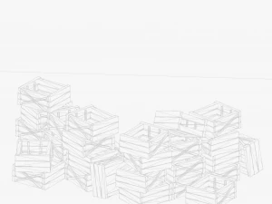 Wooden Boxes 3D Model