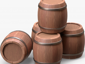Wooden Barrel 3D Model
