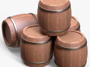 Wooden Barrel 3D Model