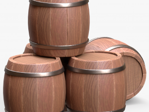 Wooden Barrel 3D Model