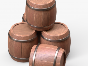 Wooden Barrel 3D Model