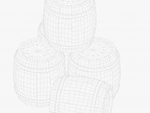 Wooden Barrel 3D Model