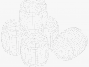 Wooden Barrel 3D Model