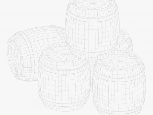 Wooden Barrel 3D Model