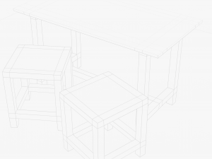 Wood Table And Chair Modelo 3D