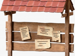 Wooden Bulletin Board 3D Модель