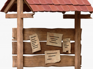 Wooden Bulletin Board 3D मॉडल