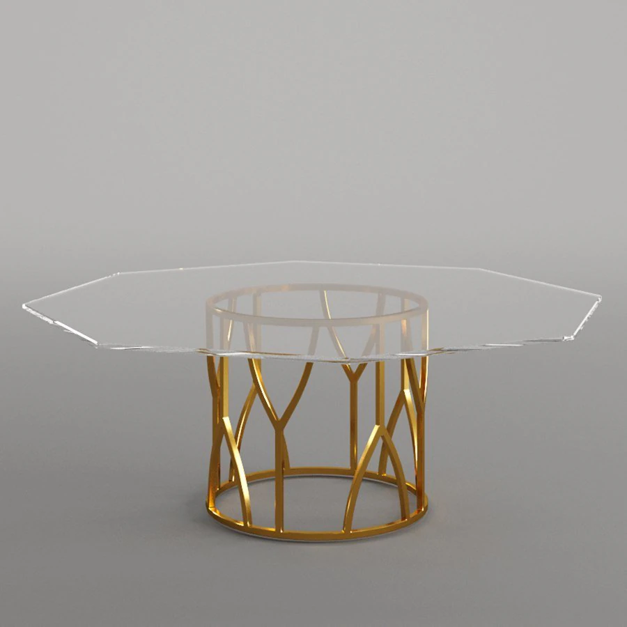 Glass table 3D Model .c4d .max .obj .3ds .fbx .stl .blend 