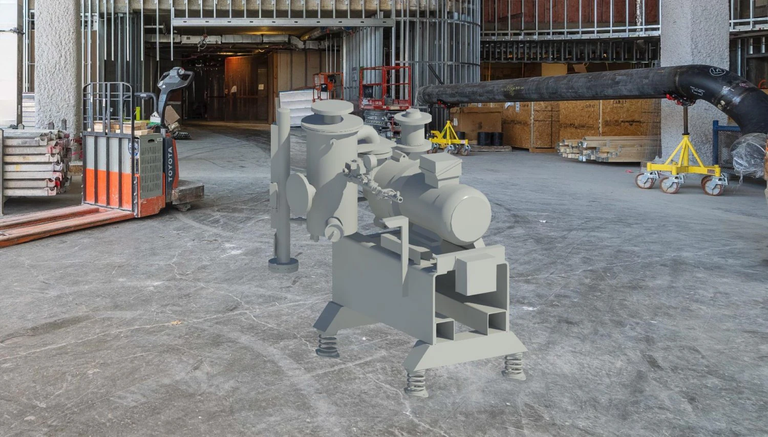 Vacuum System Pump 3D Model .c4d .max .obj .3ds .fbx .stl .blend 