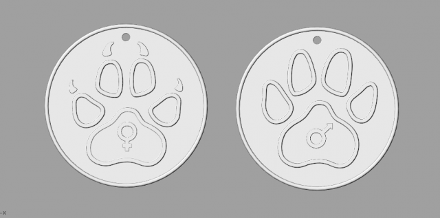 Male and female pendants for cats 3D Print Model .c4d .max .obj .3ds .fbx .stl .blend 