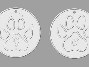 Männliche und weibliche Anhänger für Katzen 3D Druckmodell