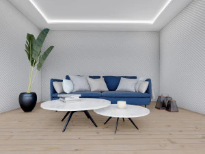 Sof&aacute; azul Modelo 3D