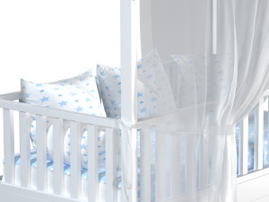 Childrens bed house Linn with board - solid beech 02 Modello 3D
