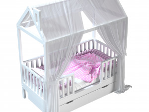 Childrens bed house Lynn - entrance in the center 3D मॉडल