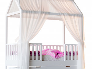 Childrens bed house Lynn - entrance in the center 3D मॉडल