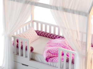 Childrens bed house Lynn - entrance in the center 3D मॉडल