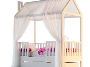 Childrens bed house Lynn - entrance in the center 3D मॉडल