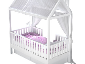 Childrens bed house Lynn - entrance in the center 3D मॉडल