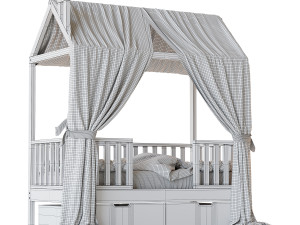 Childrens bed house Lynn - entrance in the center 3D मॉडल