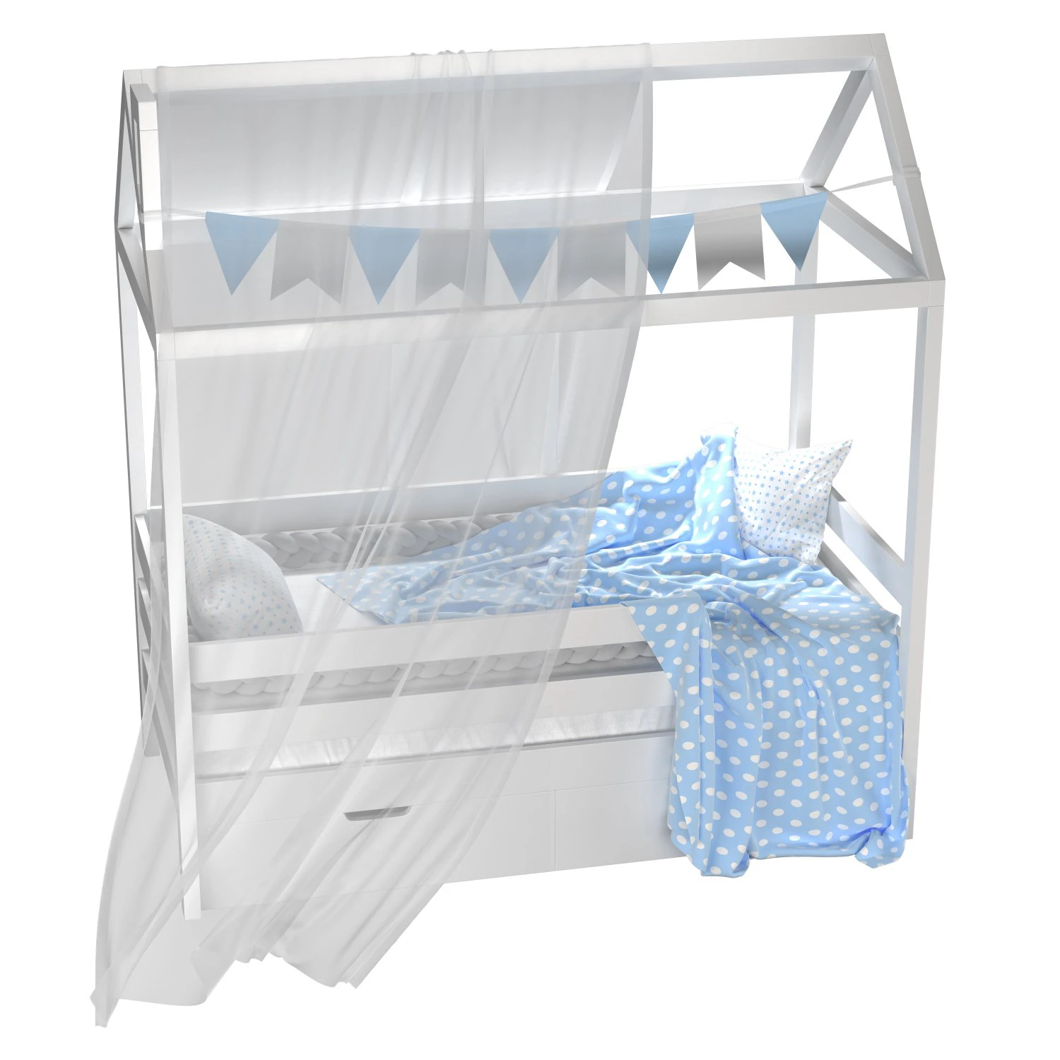 Childrens bedhouse Brunet - solid beech 3D Model .c4d .max .obj .3ds .fbx .stl .blend