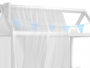 Childrens bedhouse Brunet - solid beech 3D Model