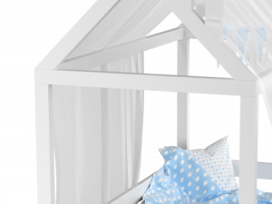 Childrens bedhouse Brunet - solid beech 3D Model