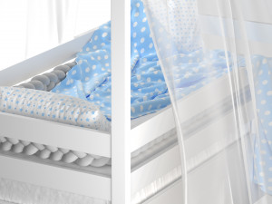 Childrens bedhouse Brunet - solid beech 3D Model