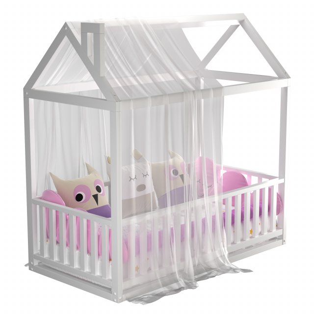 Childrens floor bed-house Alva from solid Beech 3D Model .c4d .max .obj .3ds .fbx .stl .blend 