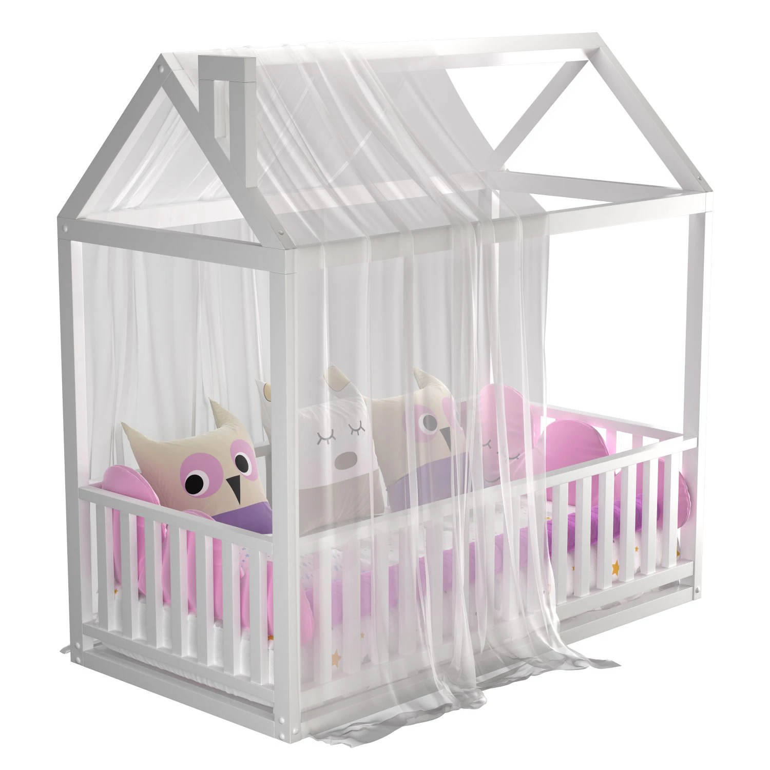 Childrens floor bed-house Alva from solid Beech 3D Model .c4d .max .obj .3ds .fbx .stl .blend