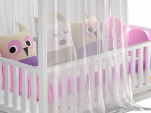 Childrens floor bed-house Alva from solid Beech 3D Model
