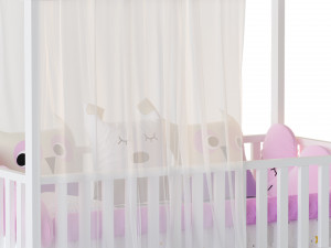Childrens floor bed-house Alva from solid Beech 3D Model