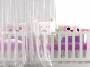 Childrens floor bed-house Alva from solid Beech 3D Model