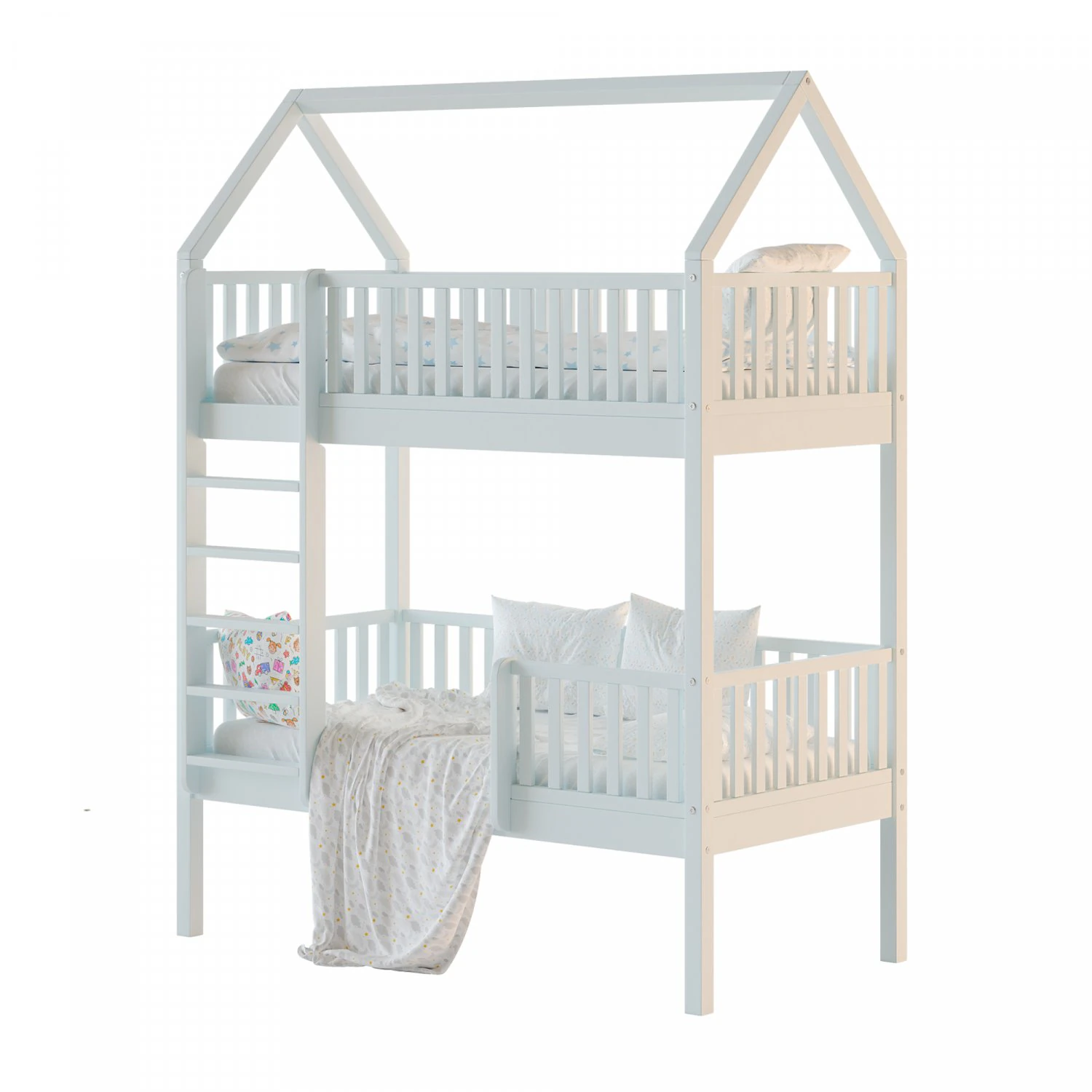 Childrens bunk bed Torren entrance from the facade - Solid Beech 02 3D Model .c4d .max .obj .3ds .fbx .stl .blend