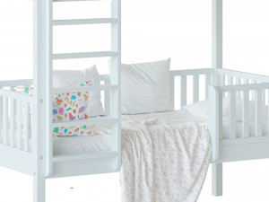 Childrens bunk bed Torren entrance from the facade - Solid Beech 02 Modelo 3D