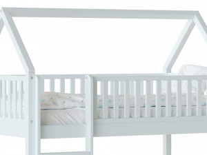 Childrens bunk bed Torren entrance from the facade - Solid Beech 02 Modelo 3D