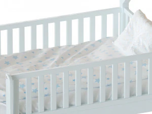 Childrens bunk bed Torren entrance from the facade - Solid Beech 02 3D Model