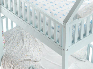 Childrens bunk bed Torren entrance from the facade - Solid Beech 02 3D Model